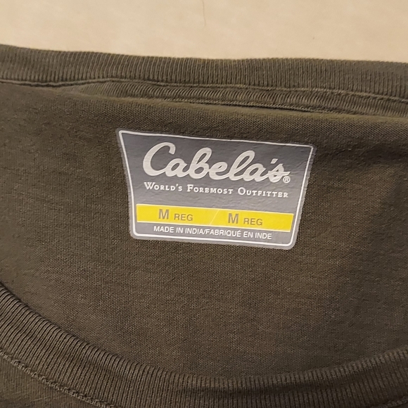 Cabela's army green cotton long sleeve shirt - Picture 6 of 7